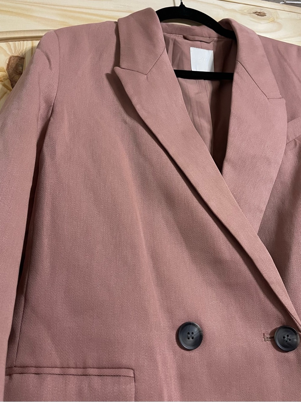 H&M Linen Blend Blazer Dusty Pink - Picture 5 of 5